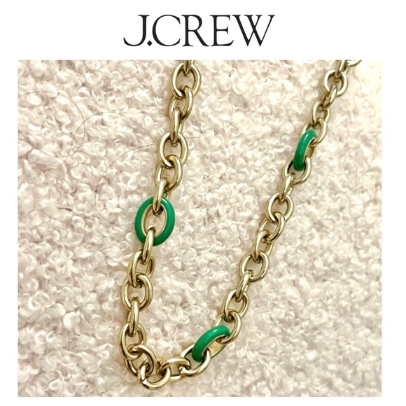 🏷️🎉🆕 j. crew • gold & green chain link layering necklace - Picture 2 of 11